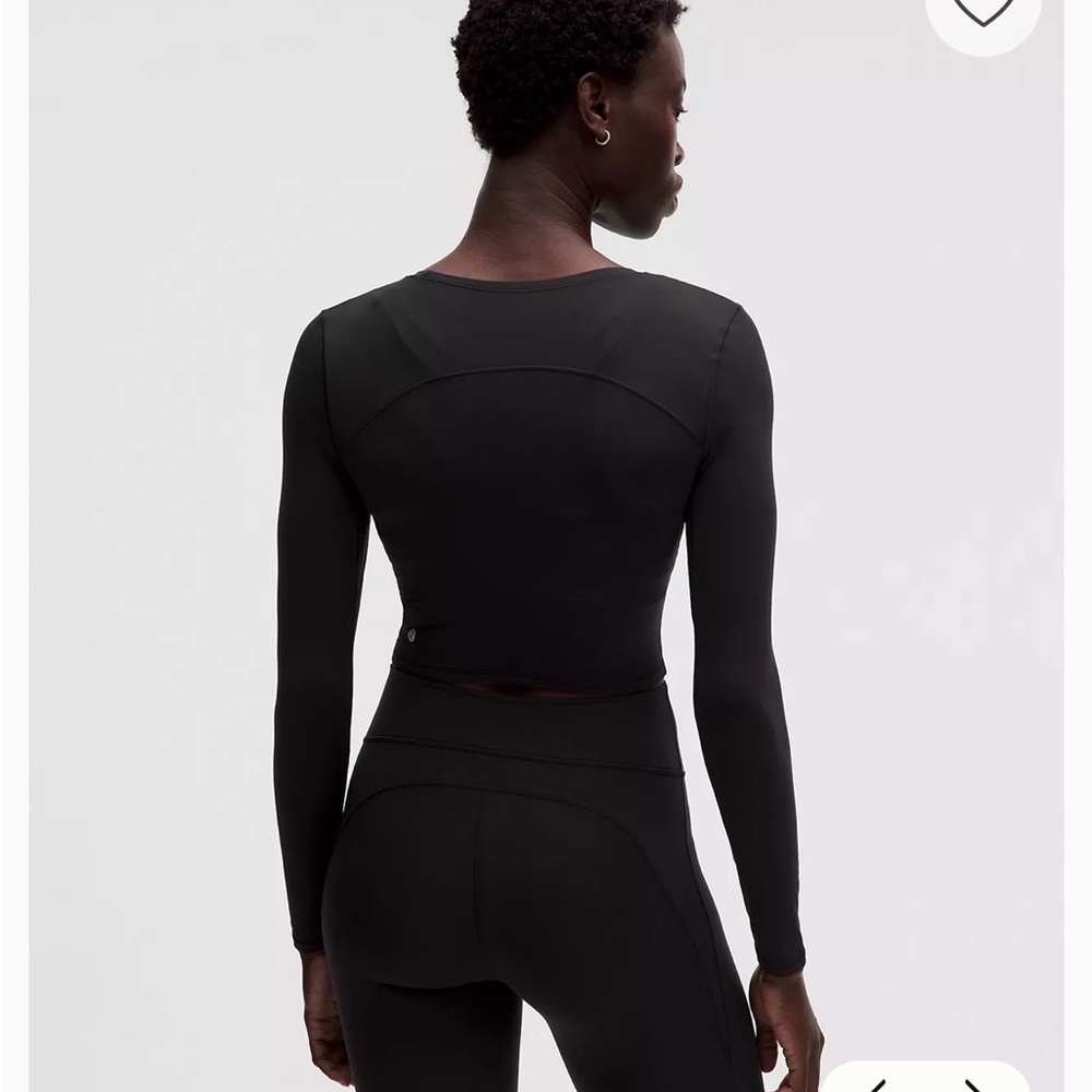 Lululemon Women's Long Sleeve Black Crop Top - Unrestricted Power Cropped